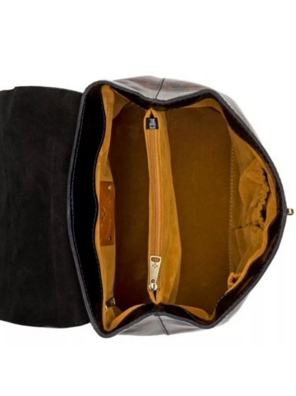 Patricia Nash Sinclair Leather Convertible Backpack-Colorblock Black/Tan- EUC - Picture 5 of 13